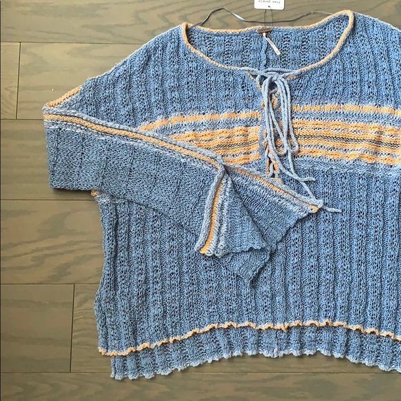 NWT Free People Marina Bay Lace-Up Sweater - Picture 11 of 12